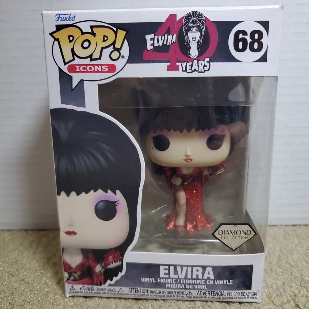 Funko Pop! Icons Elvira 40 Years #68 Diamond Collection‎ Vinyl Figure New